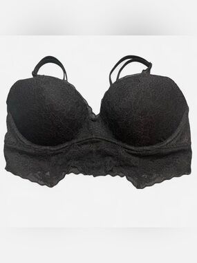 Victoria's Secret Black Lace underwire Longline Bra